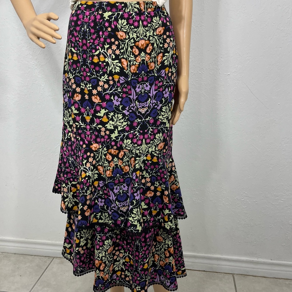 Eva Mendes Maxi Floral Tiered Skirt